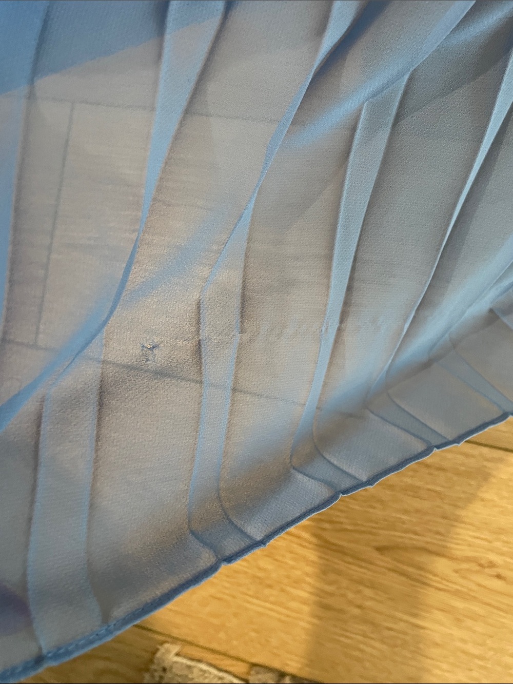 BCBG White and Blue High-Low Pleated Maxi Dress - Picture 6 of 7